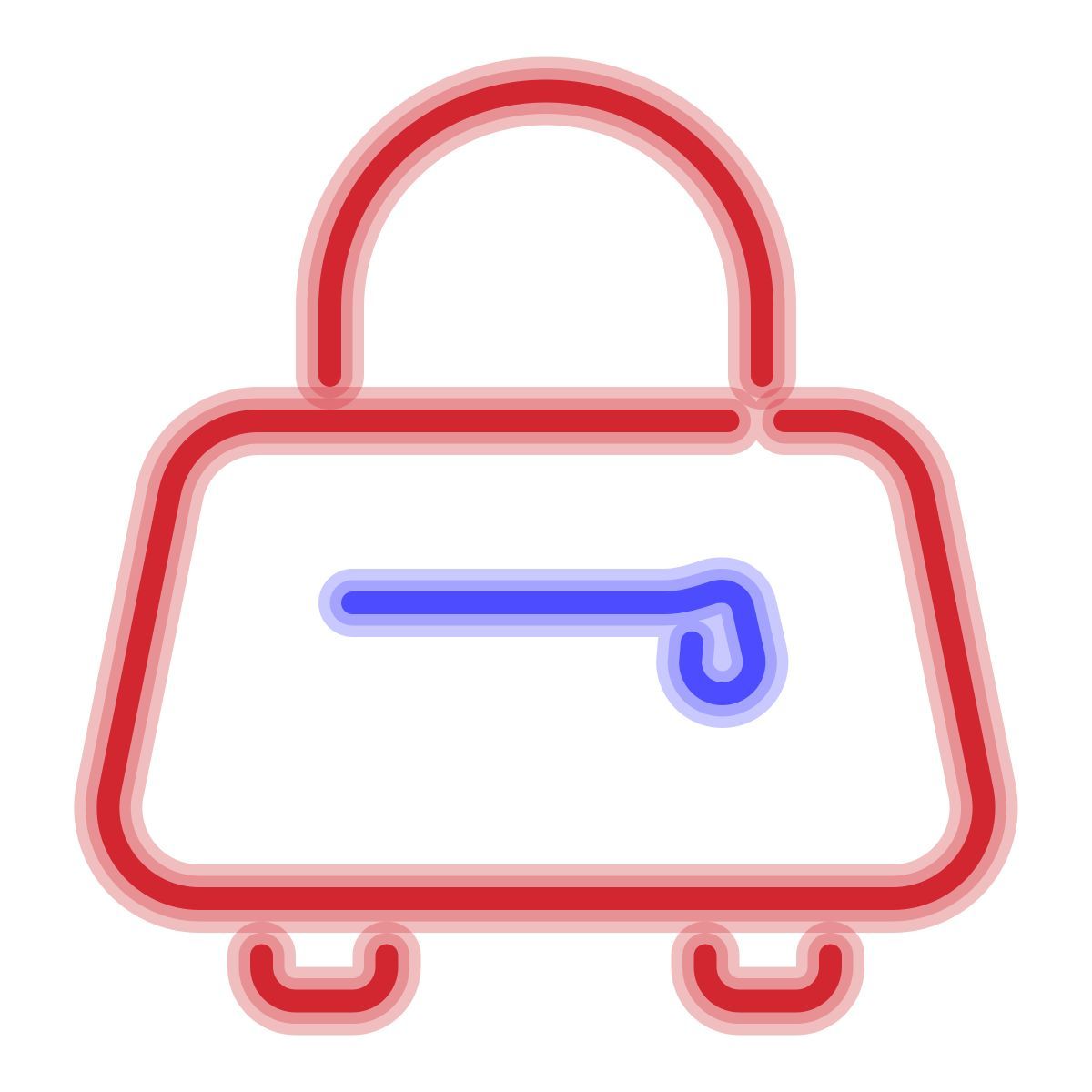 neon style handbag icon