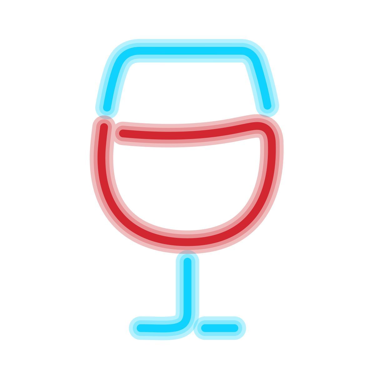 neon style wine bar icon