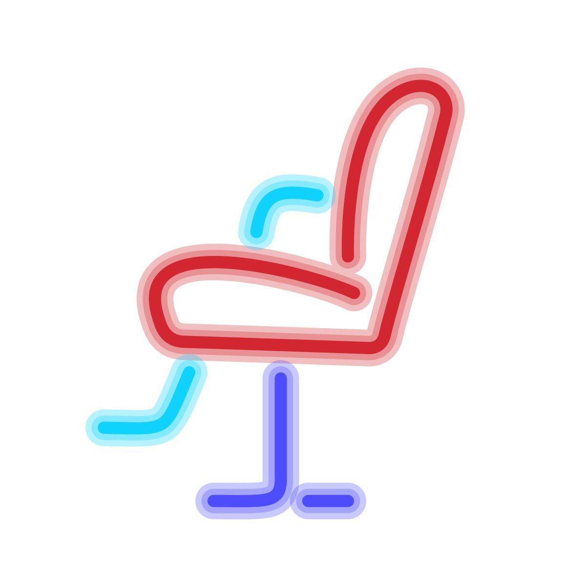 neon style 理发椅 icon