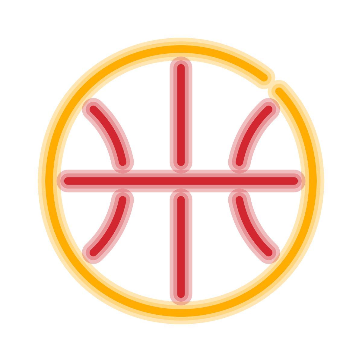 neon style basketball icon