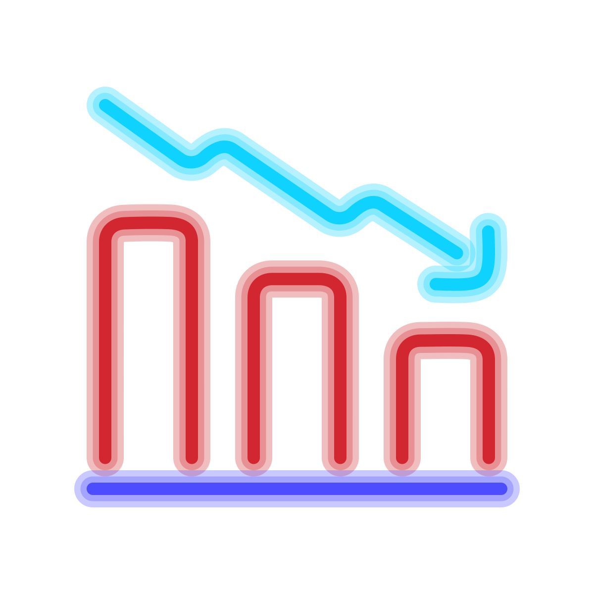 neon style 看空 icon