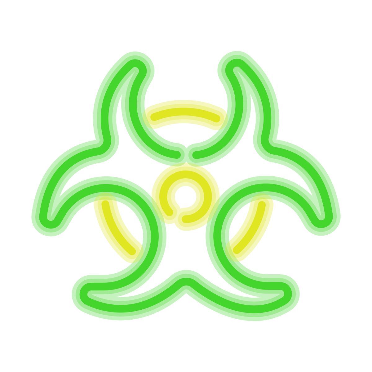 neon style biohazard icon