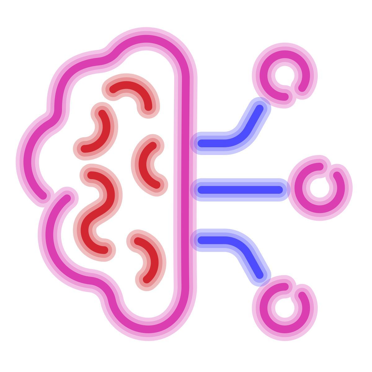 icône cerveau neon style