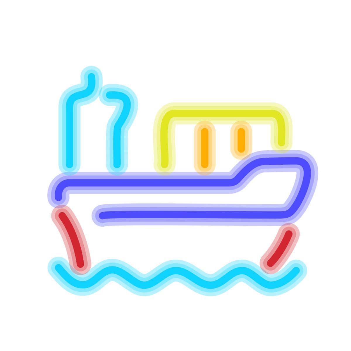 neon style frachtschiff icon