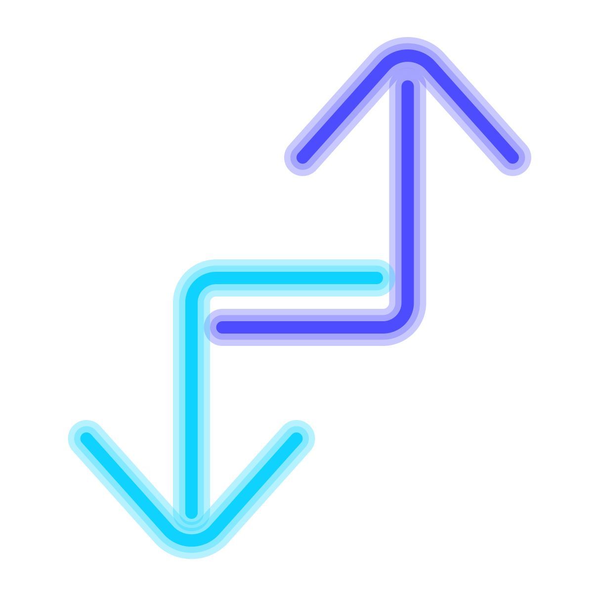 icono cambiar neon estilo