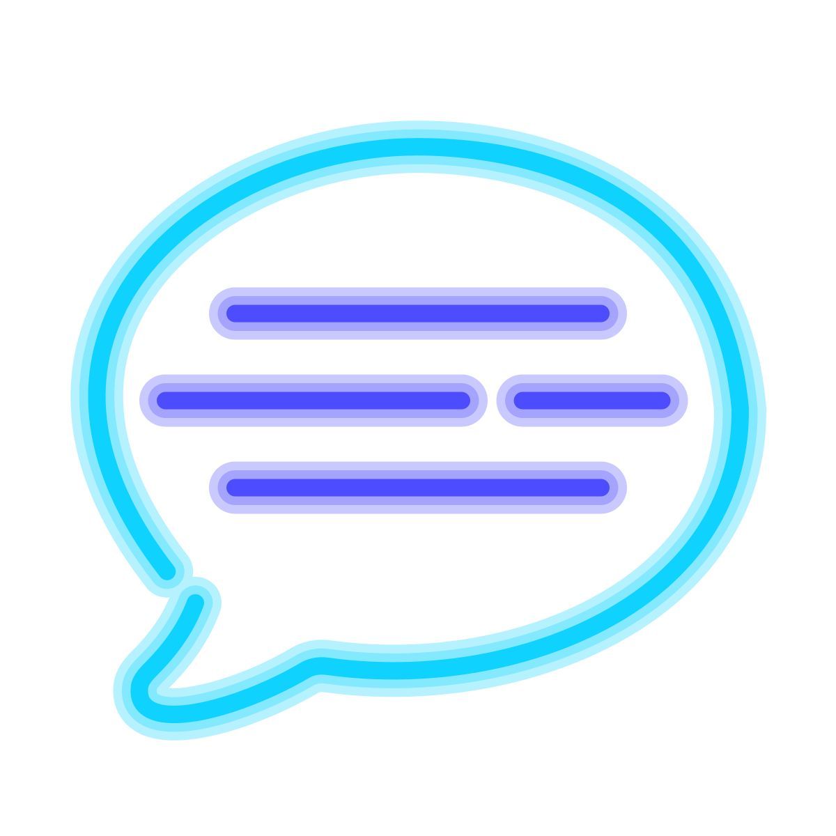 neon Stil chat nachrichten Icon