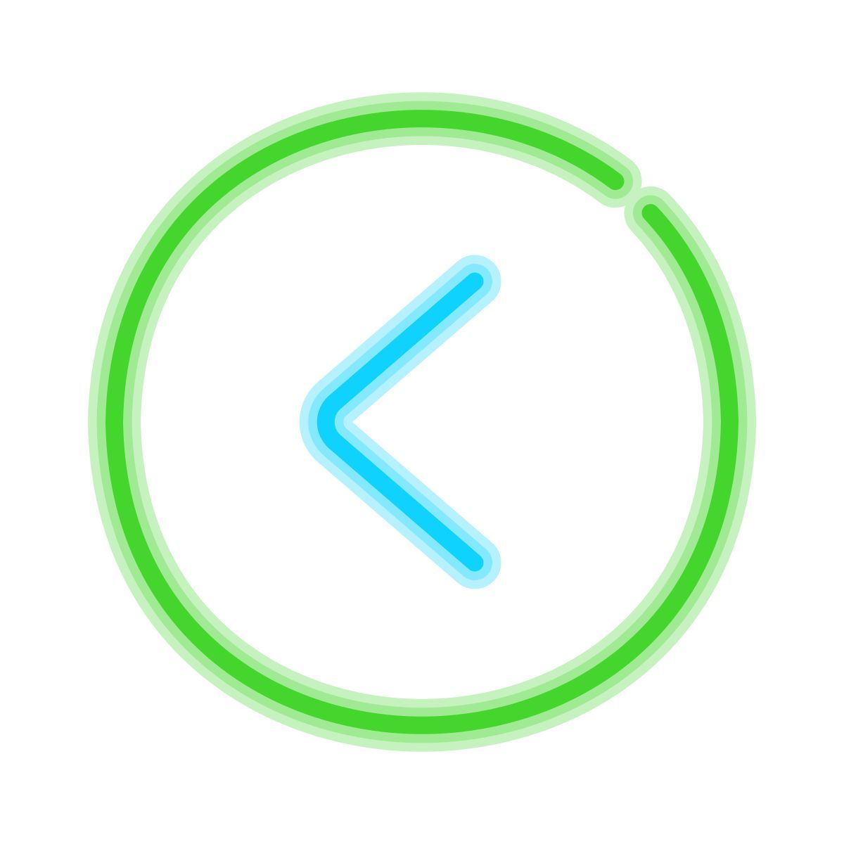 neon style back to icon