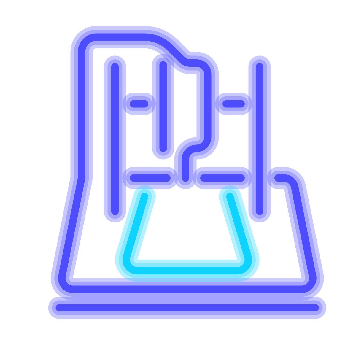 neon style cnc machine icon