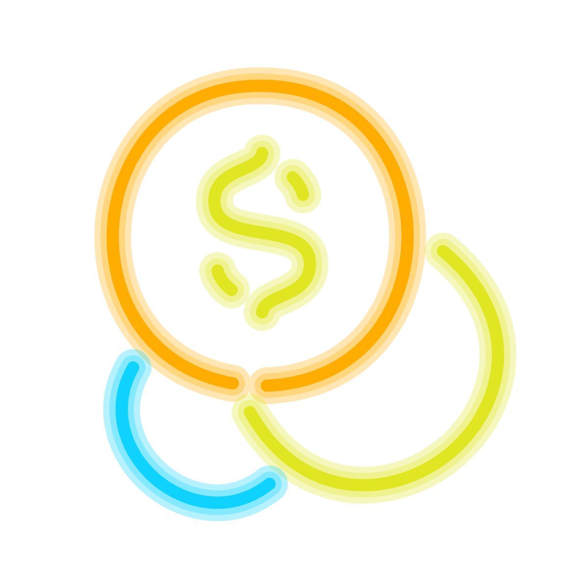neon style coins  v2 icon