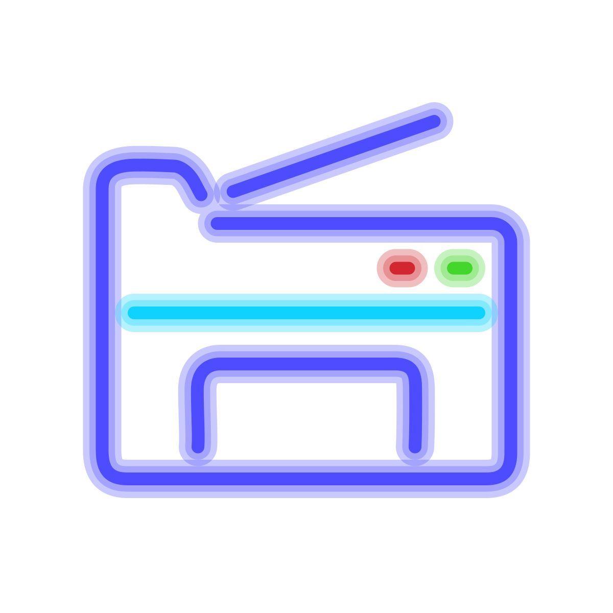 neon style copy machine icon