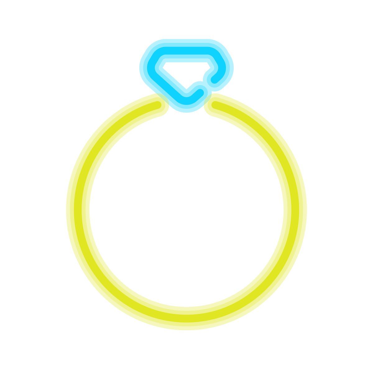 neon style diamantring icon