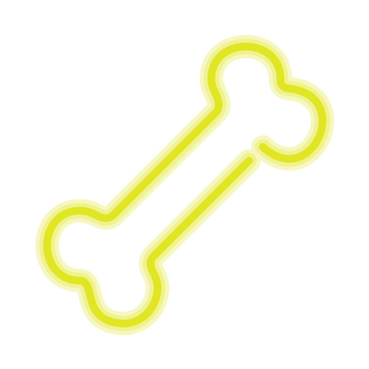neon style hueso del perro icon
