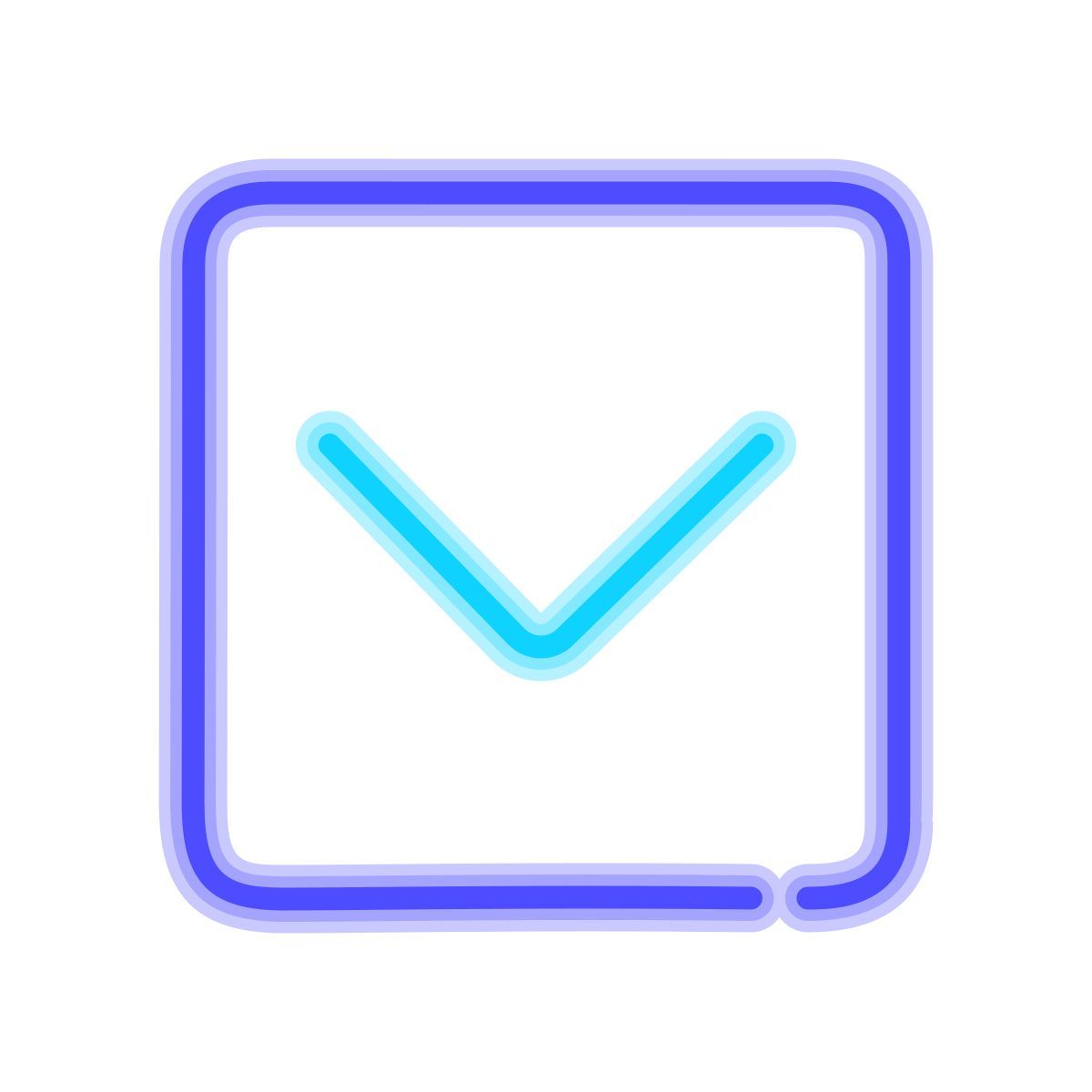 neon style drop down icon