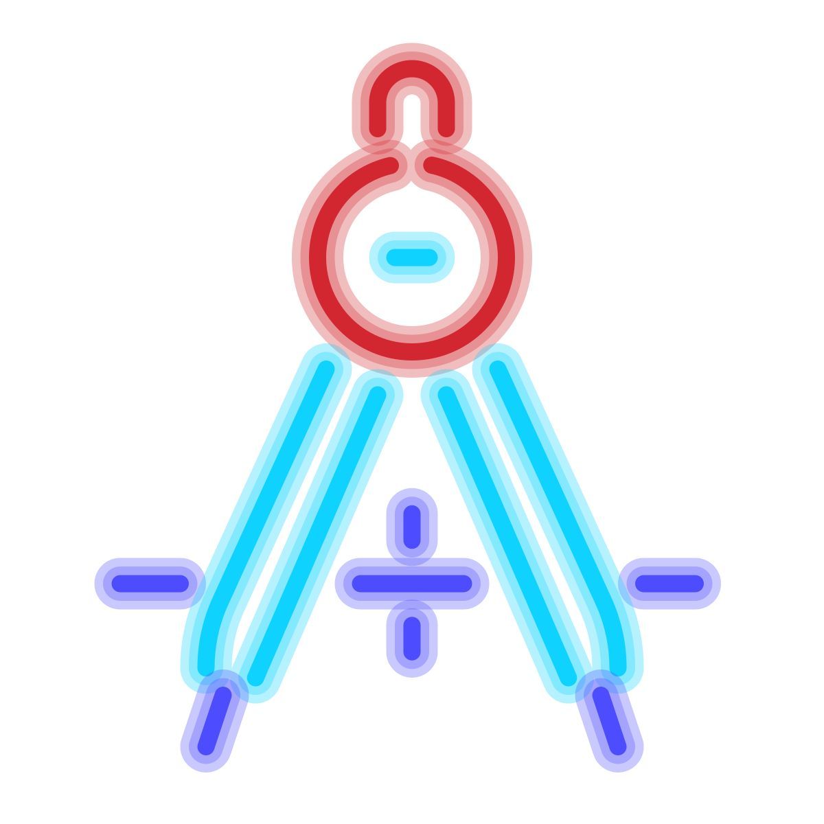 neon style drawing compass icon