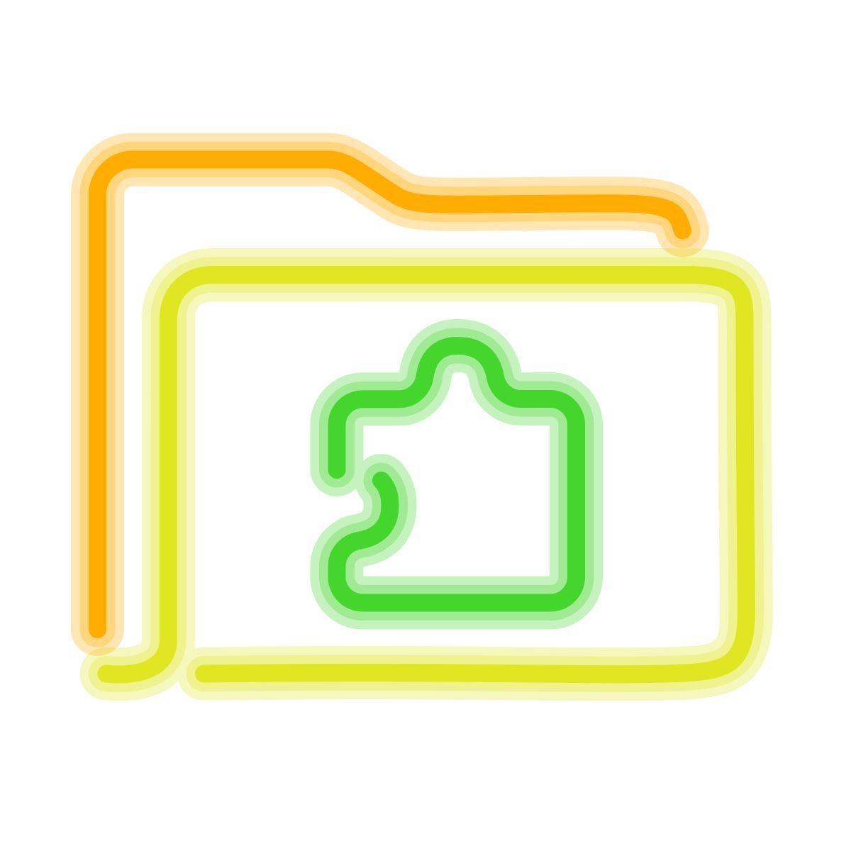 neon style extensions folder icon