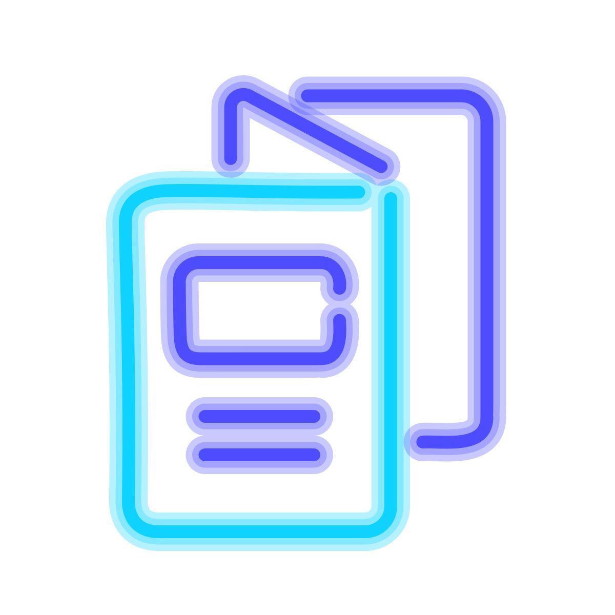 neon style folded booklet icon