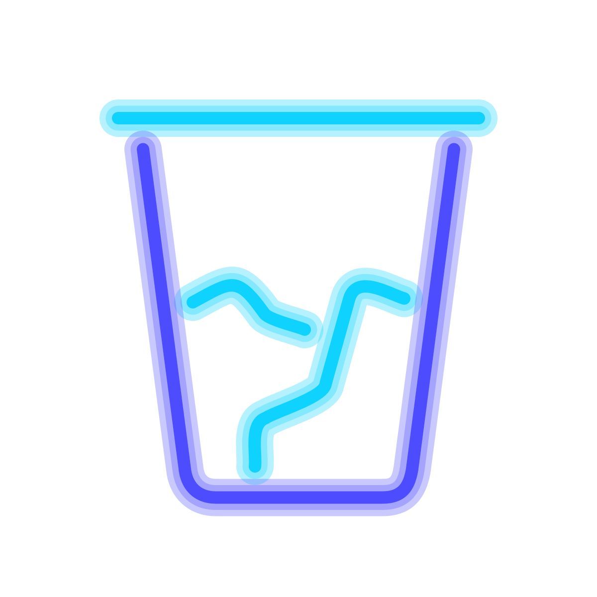neon style full trash icon