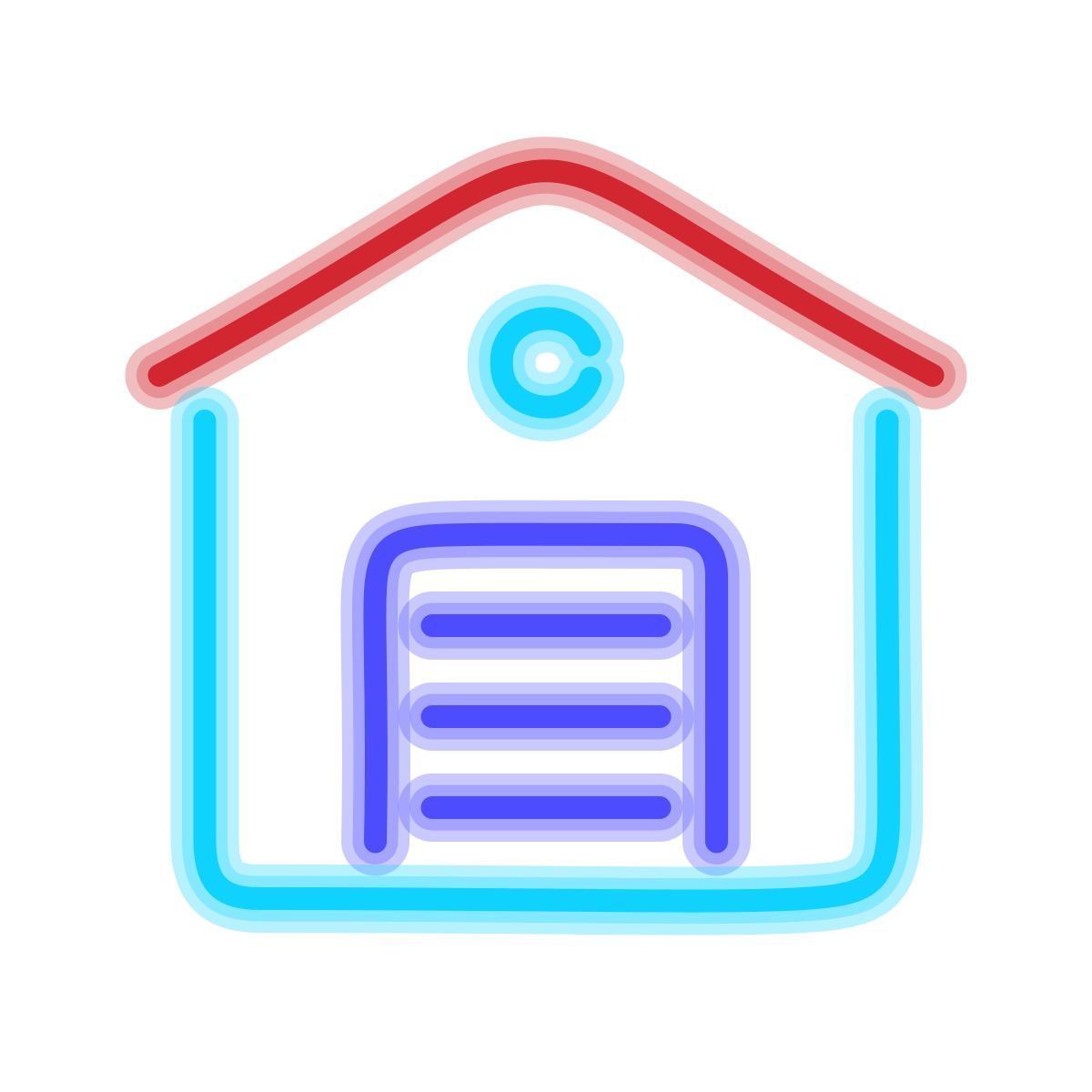 neon style garaje cerrado icon