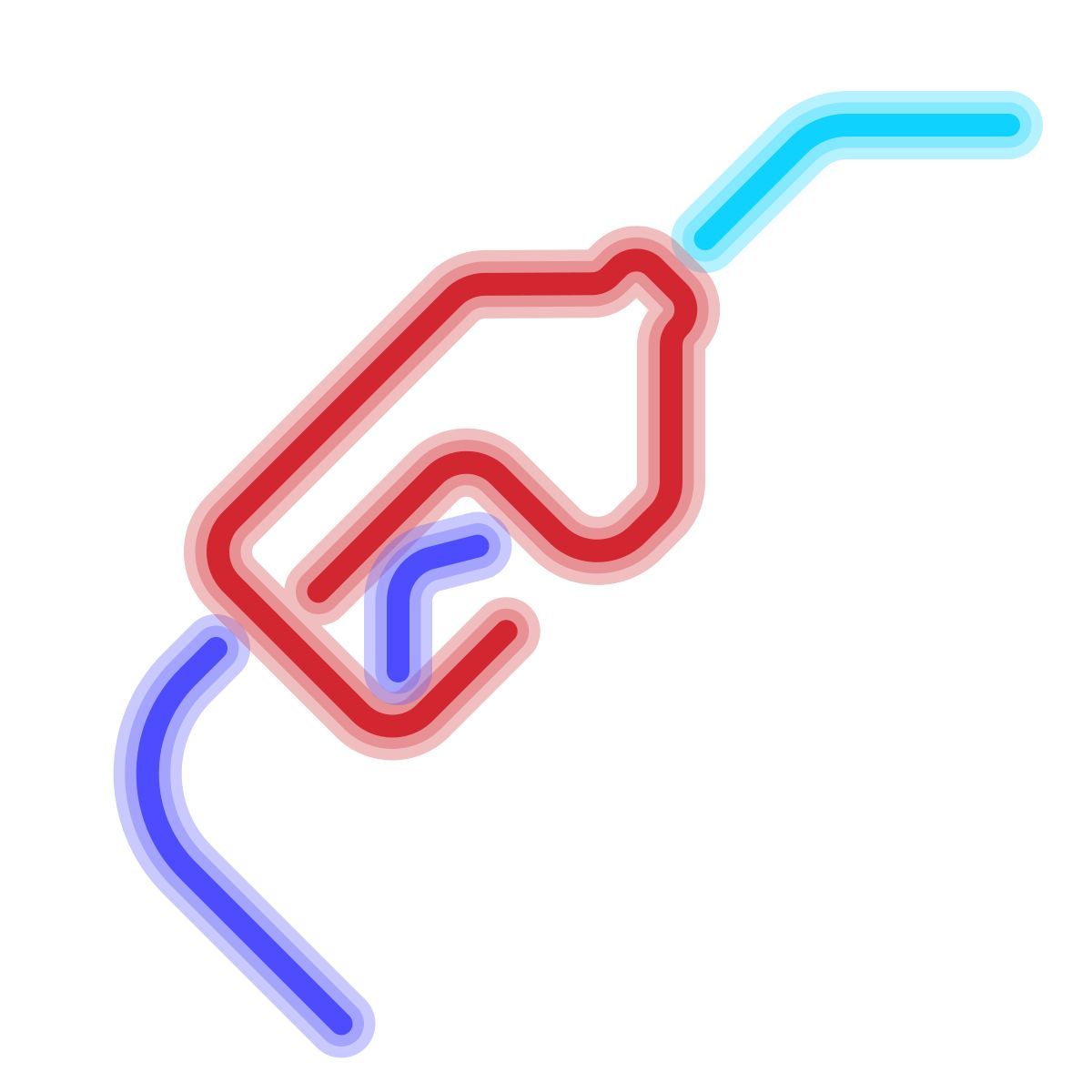 neon style gas pump icon