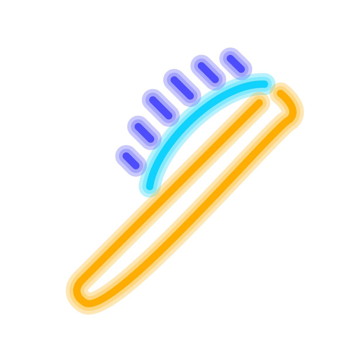 neon style brosse à cheveux icon