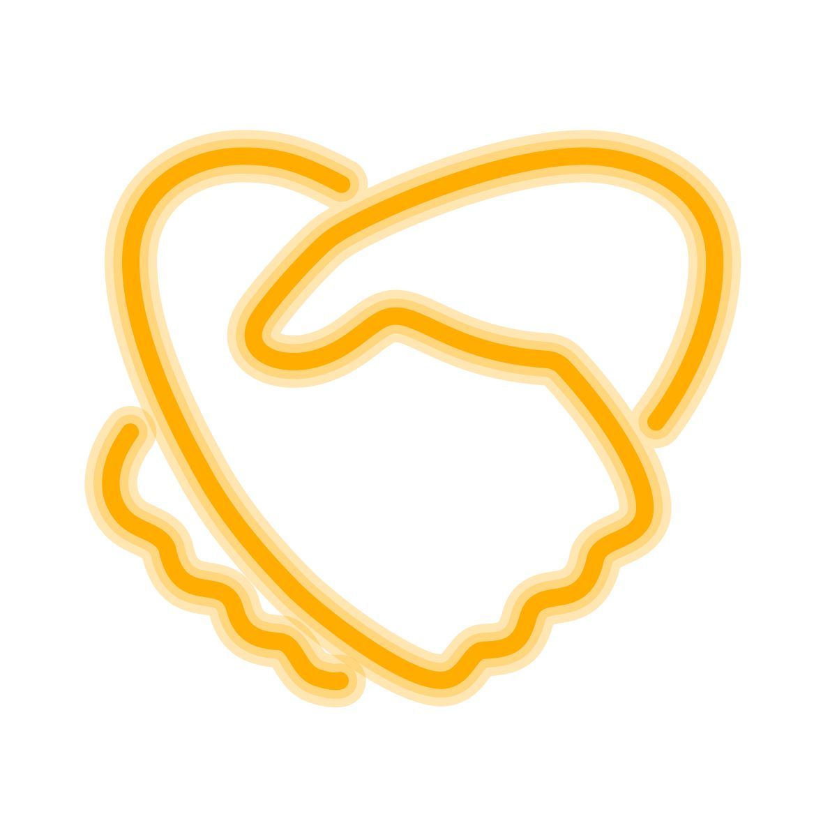 neon style 握手心型 icon