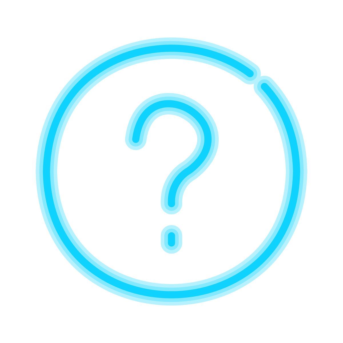neon style help icon