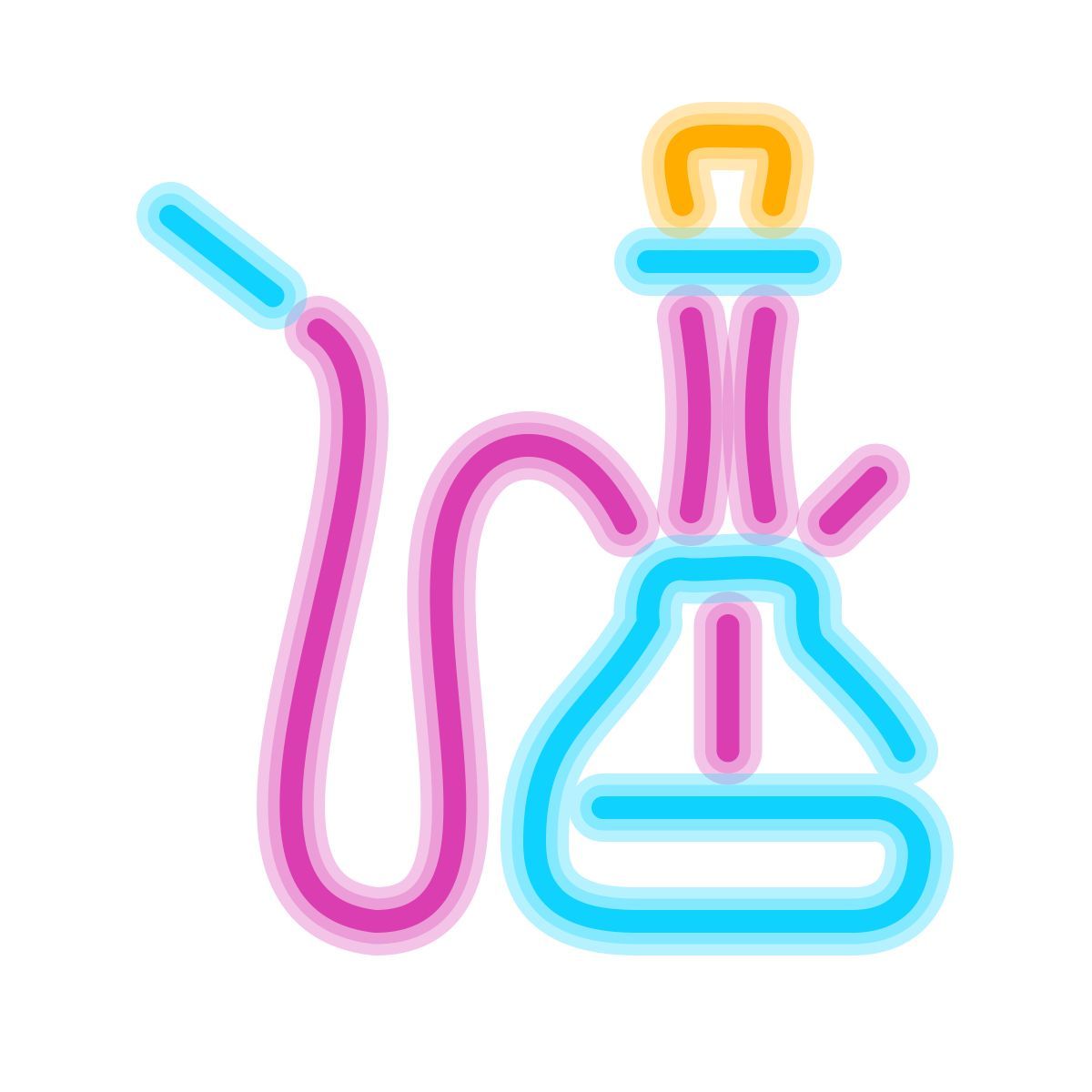 neon style narguile icon