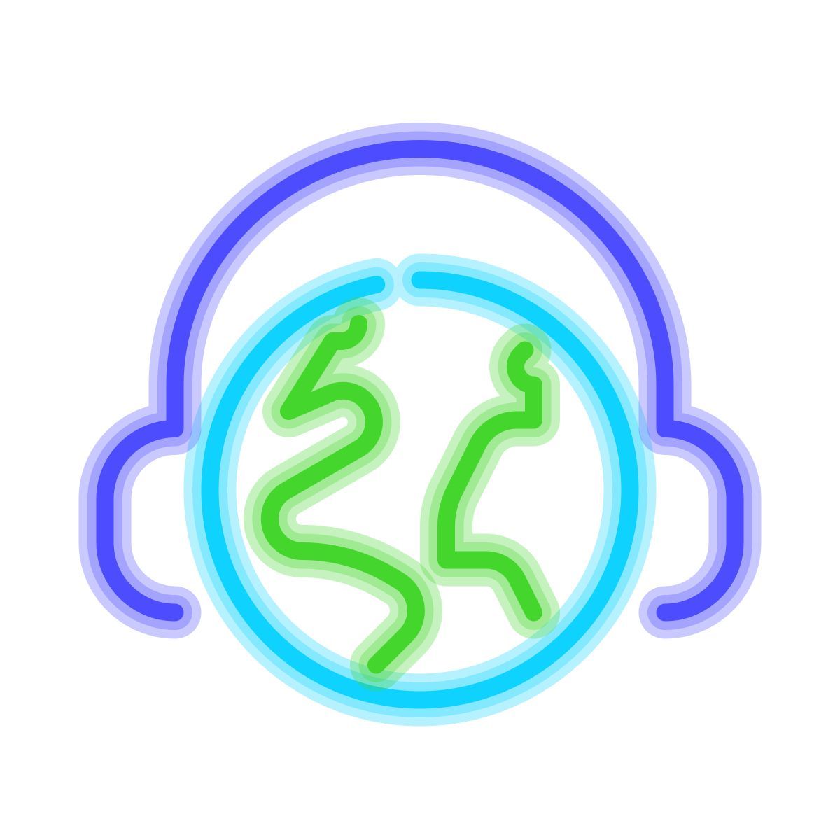 neon style international music icon