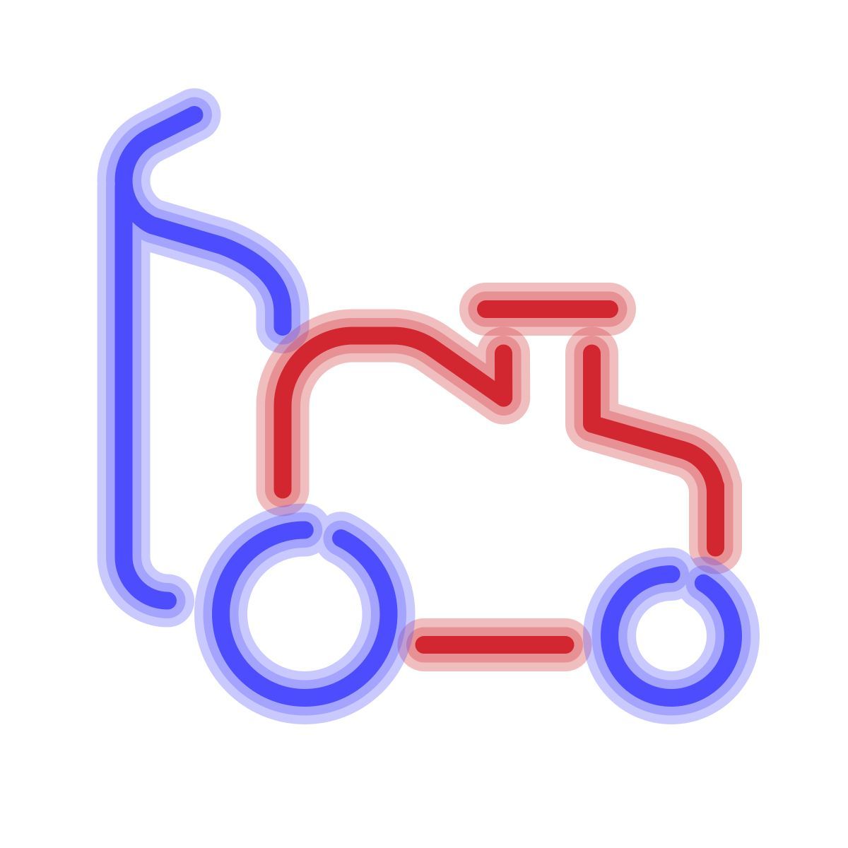 neon style lawn mower icon