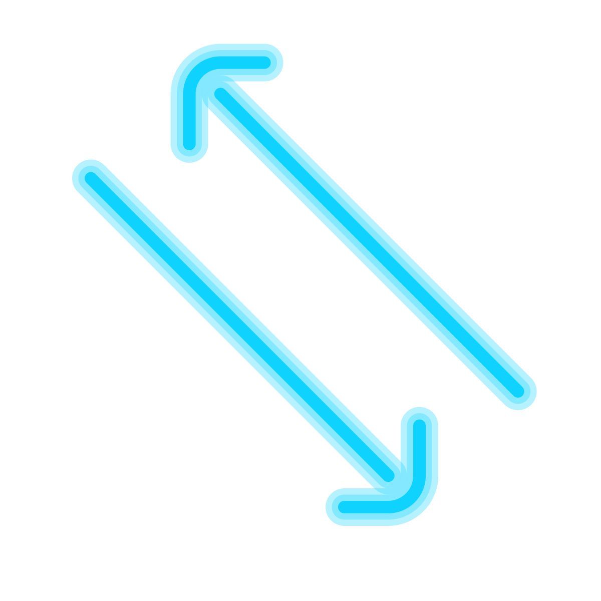 neon style left and right arrows icon