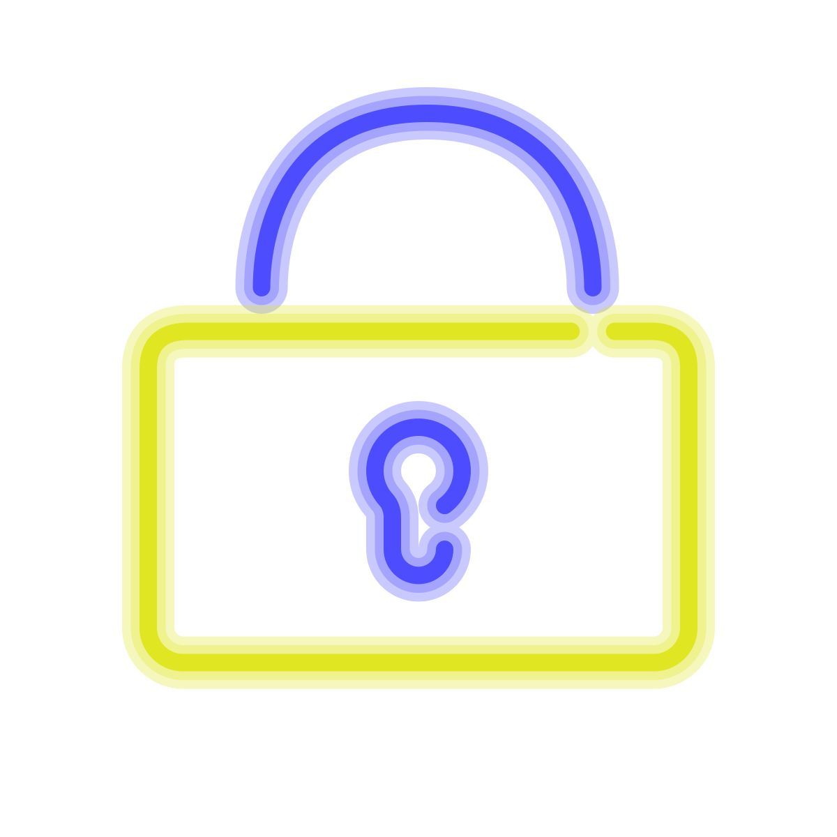 neon style cadenas icon