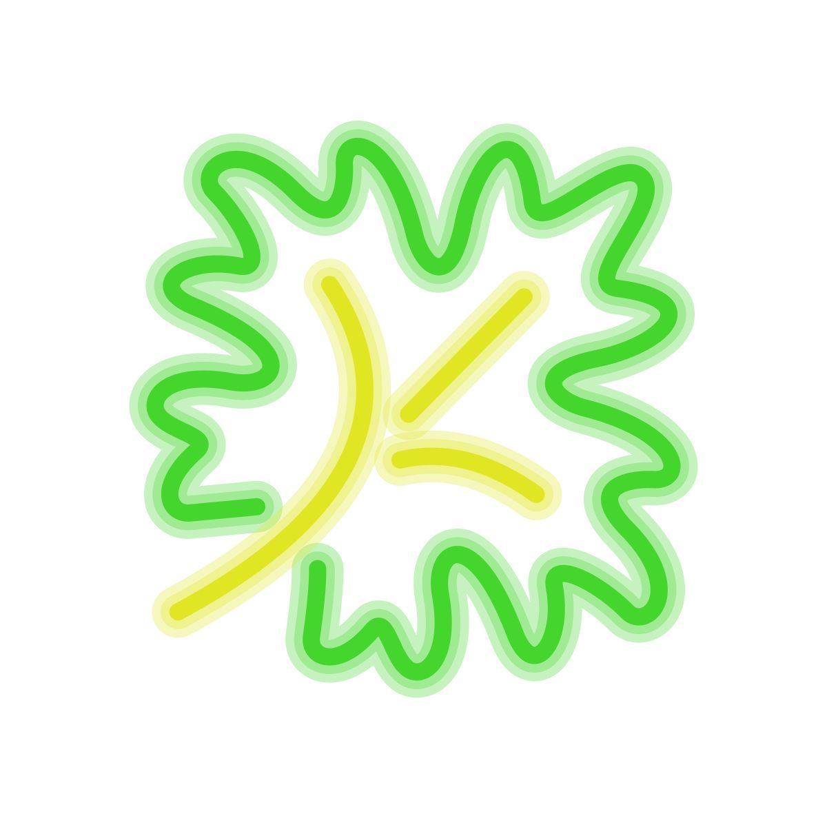 neon style maple leaf icon