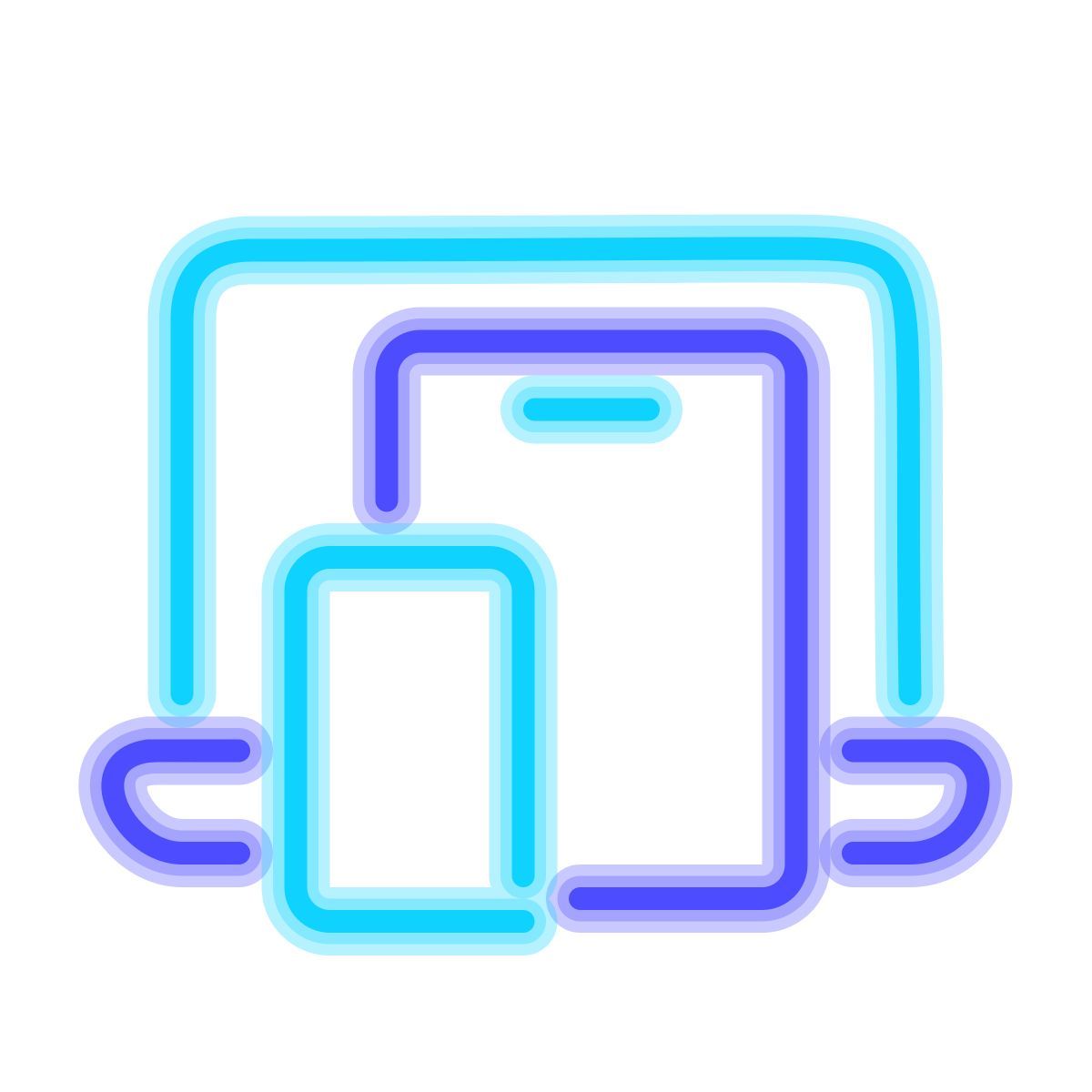 neon style mehrere geräte icon