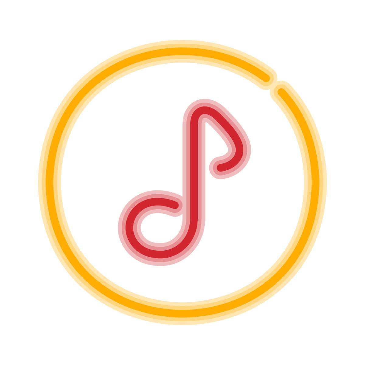 neon style note de musique icon