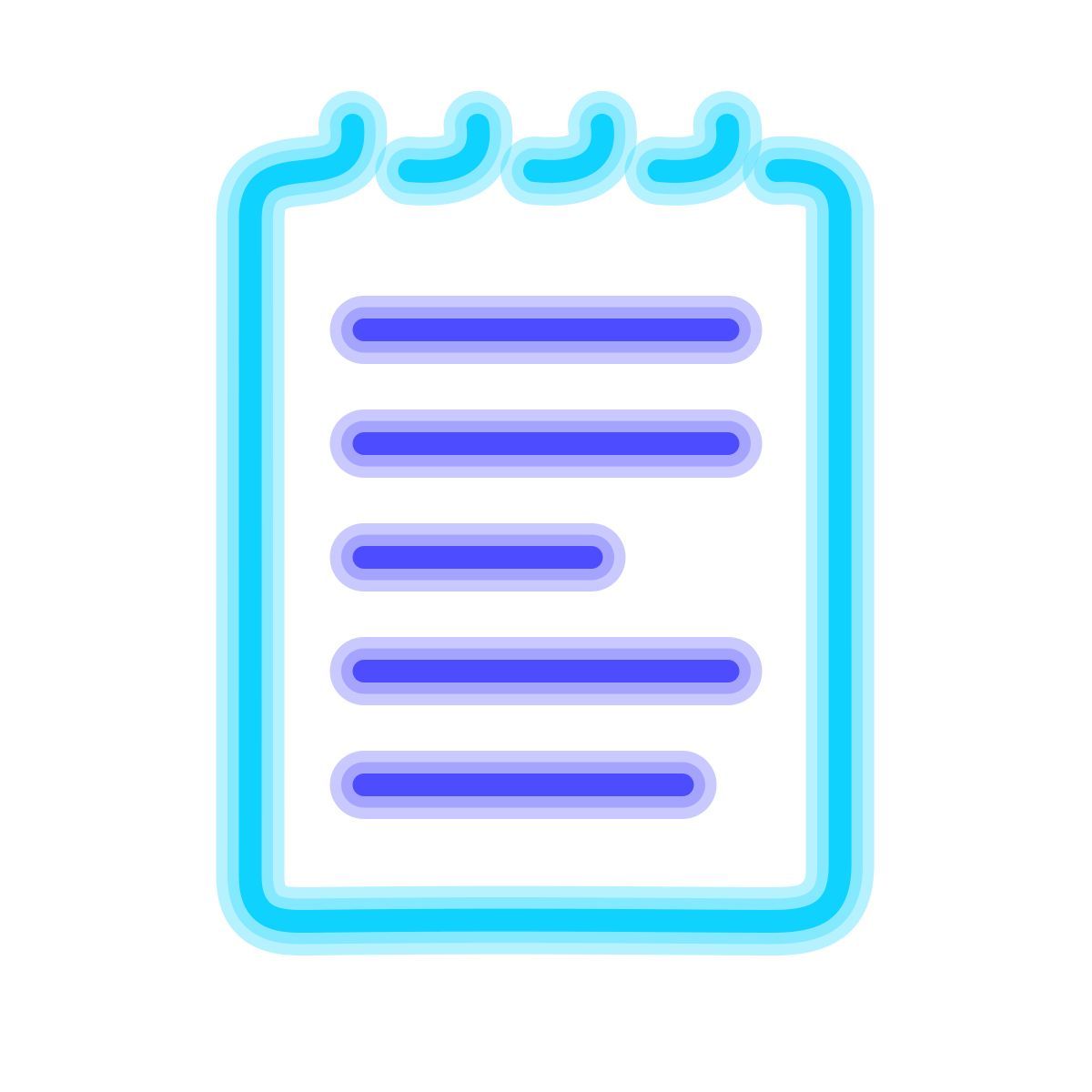 neon style notepad icon