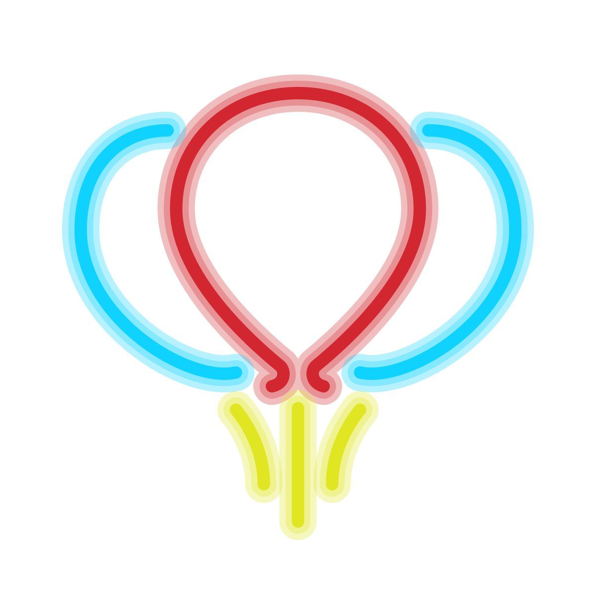 neon style luftballons icon