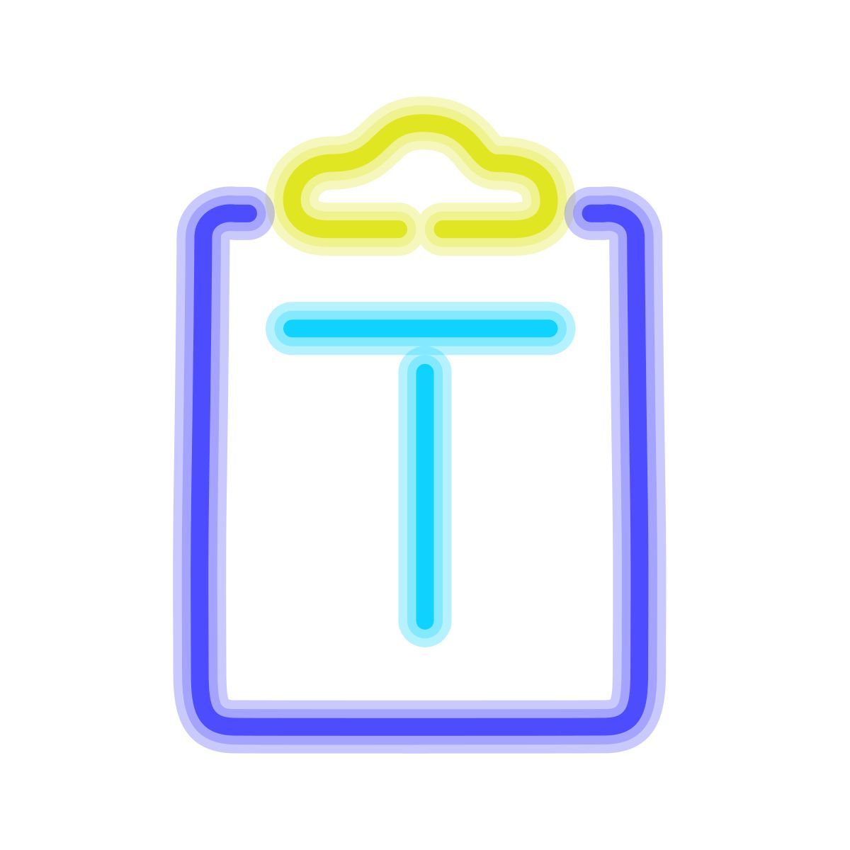 neon style incolla come testo icon