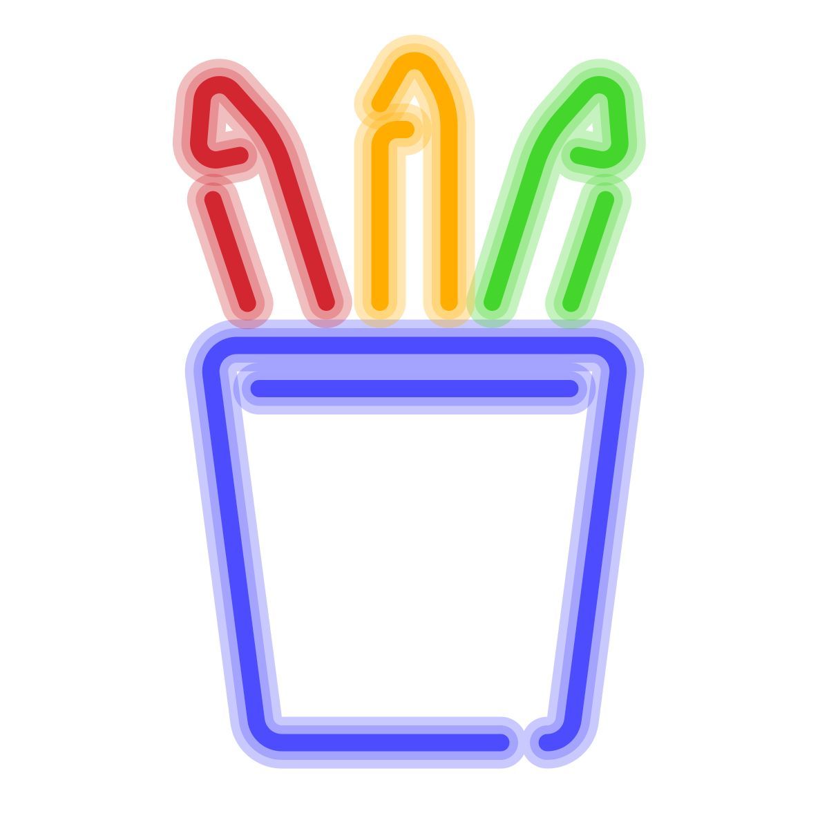 neon style bleistiftbecher icon