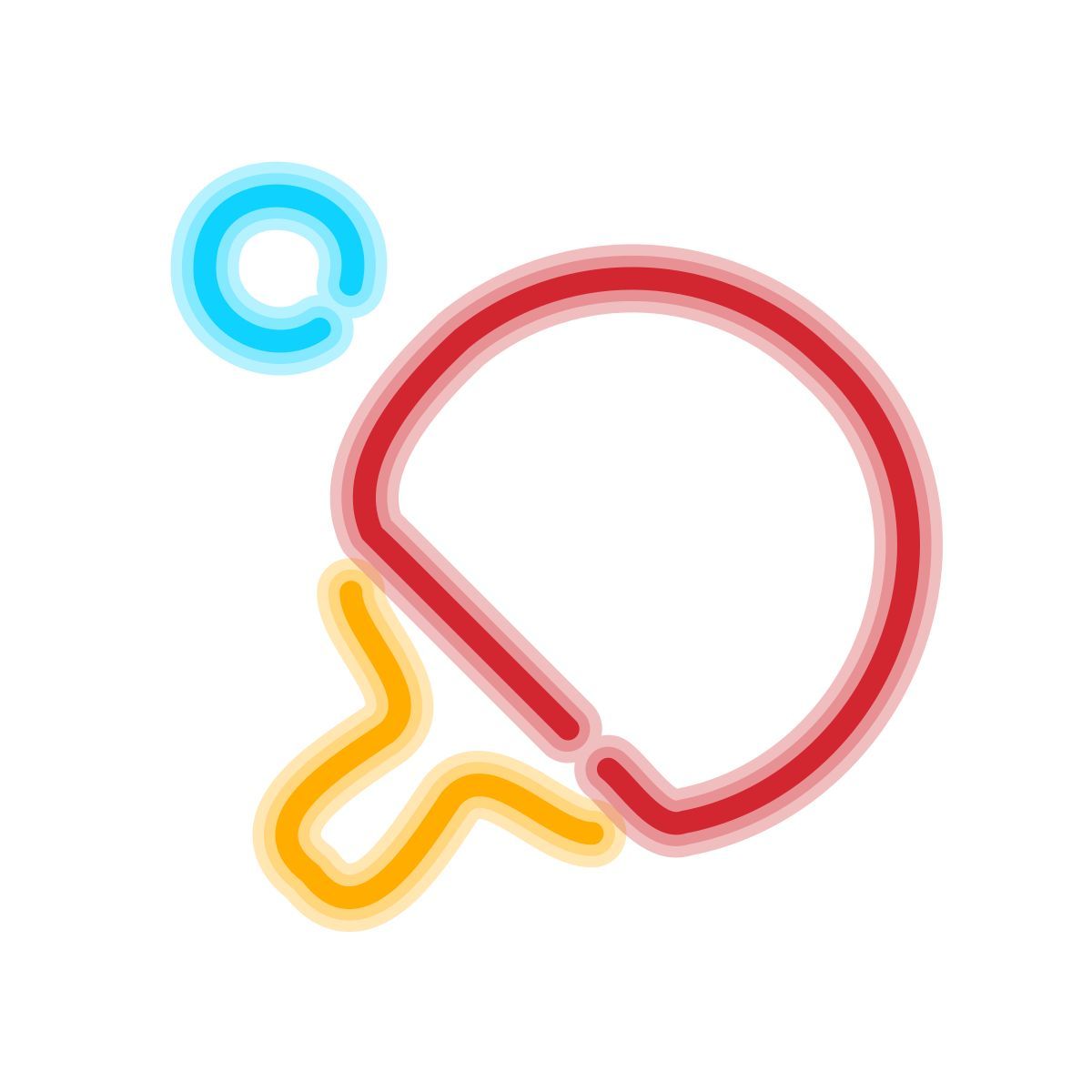 neon style ping pong icon