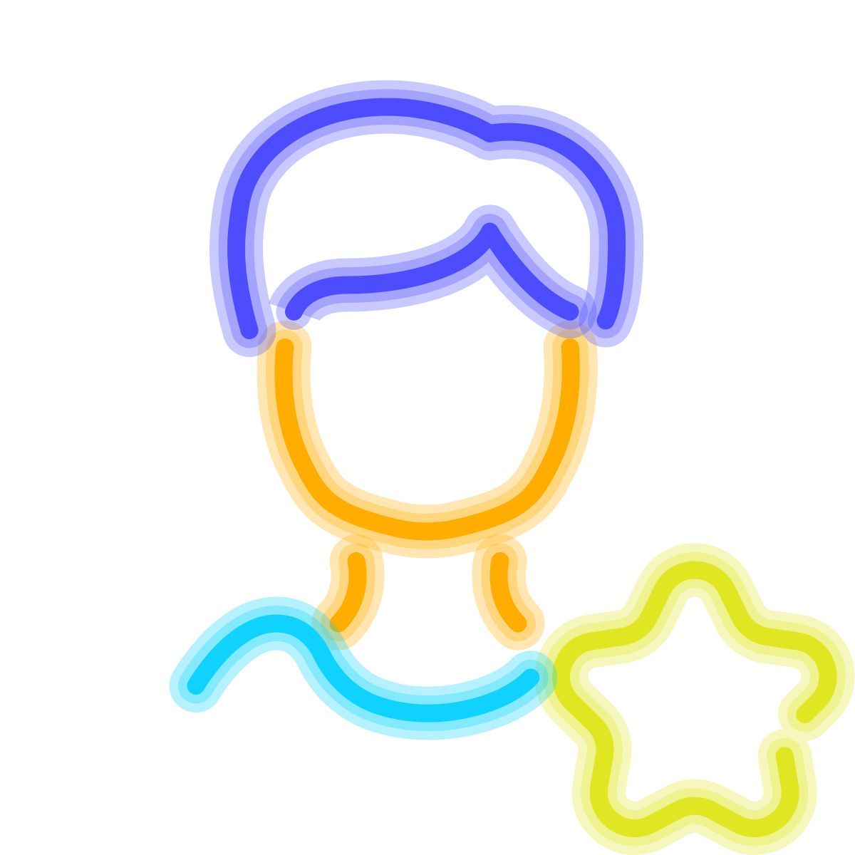 icon homem popular neon estilo