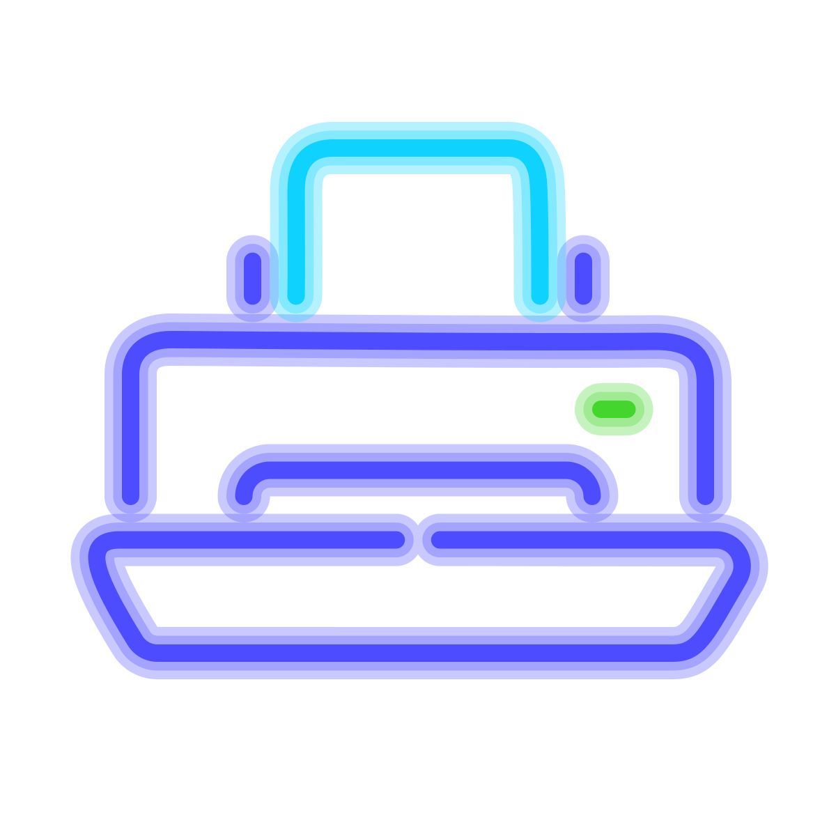 neon style printer icon