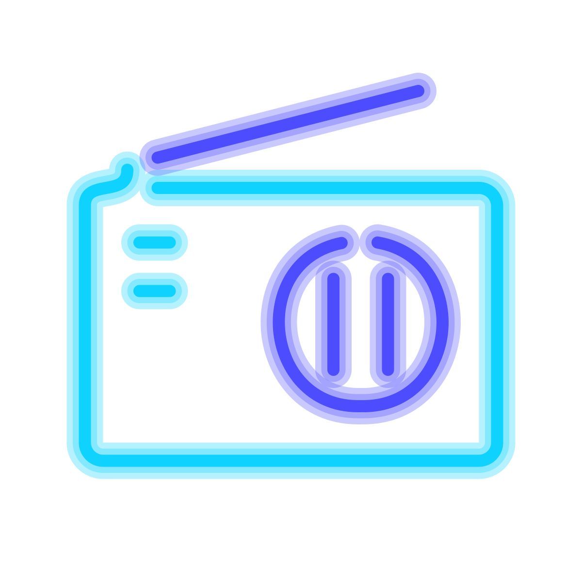 neon style radio icon