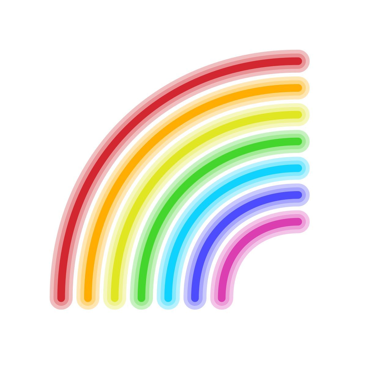 neon style 무지개 icon