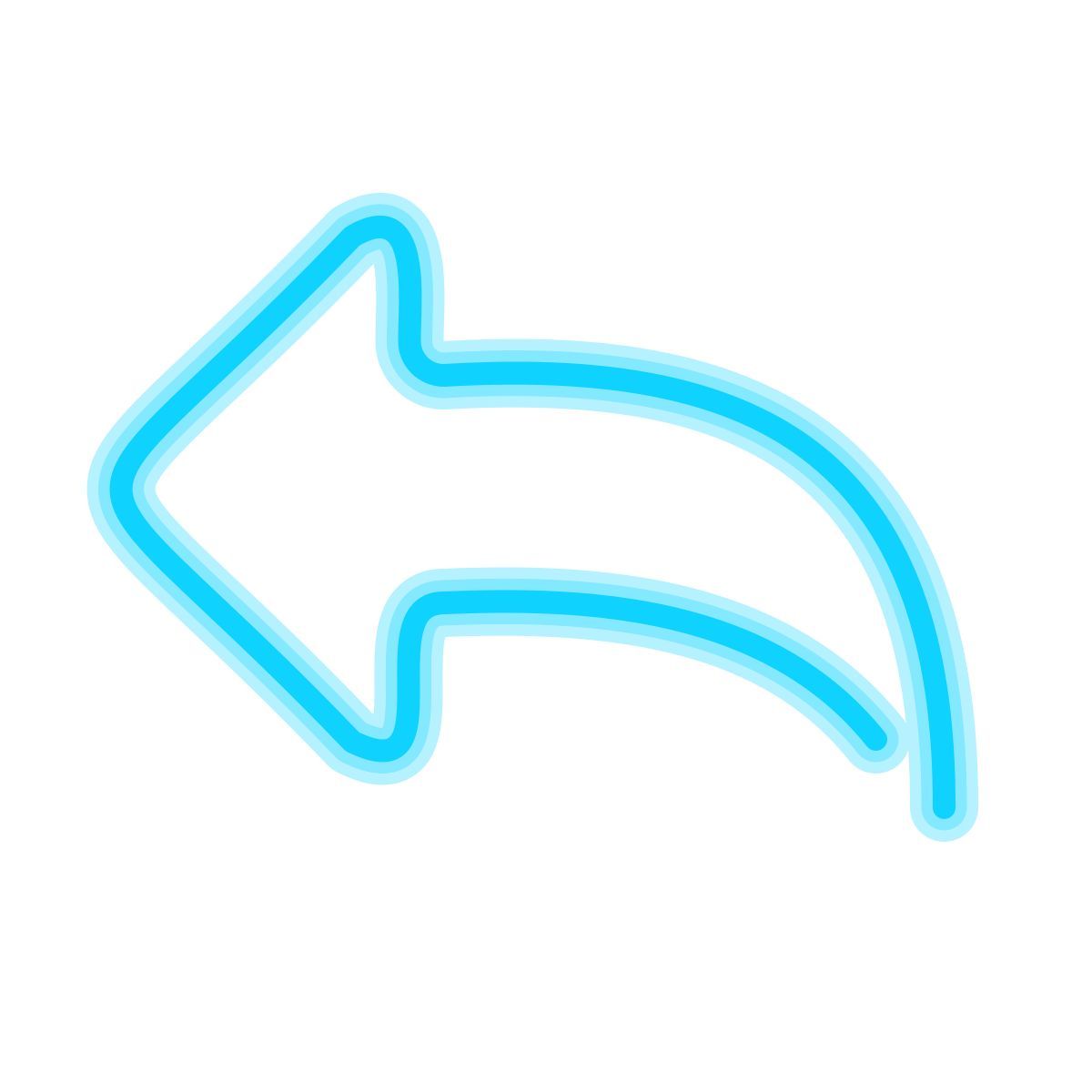 neon style reply arrow icon