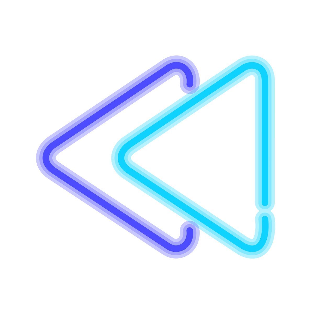 neon style rebobinar icon