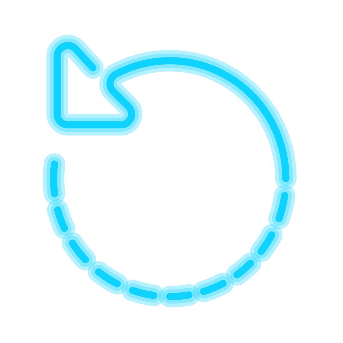 neon style rotate left icon