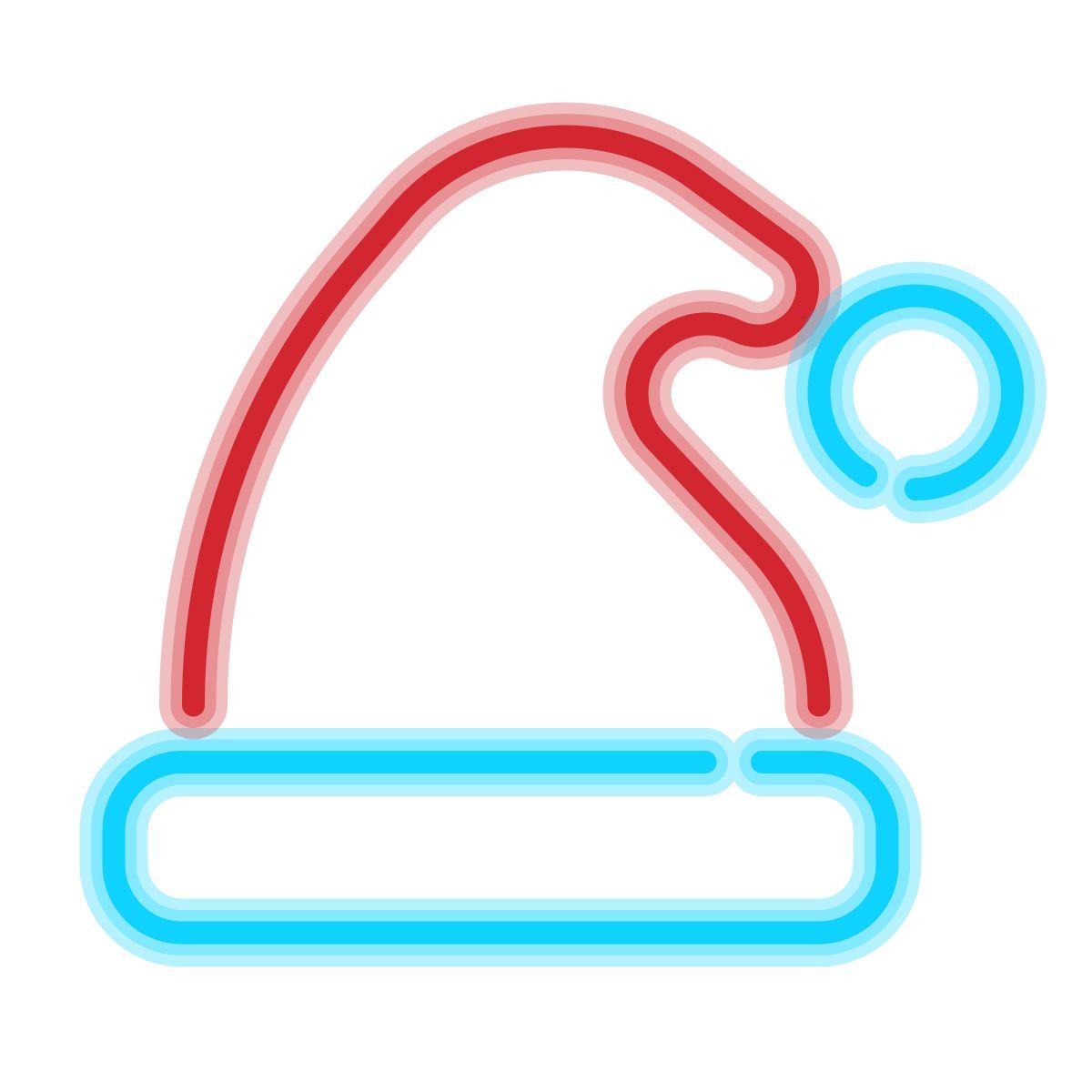 neon style cappello di babbo natale icon