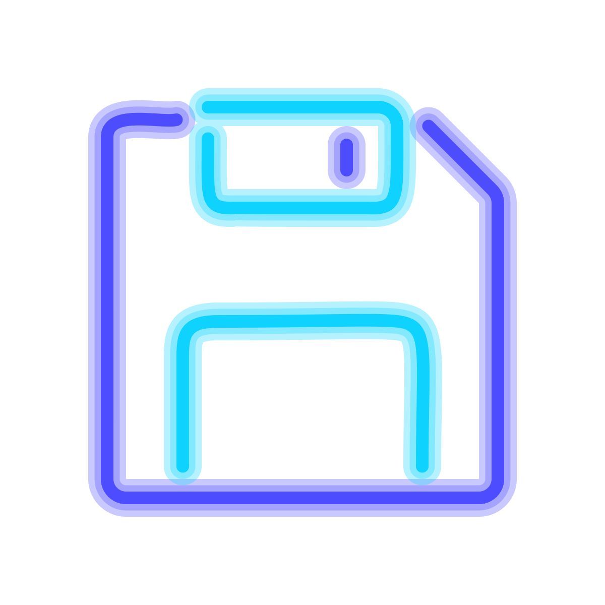 neon style sauvegarder icon