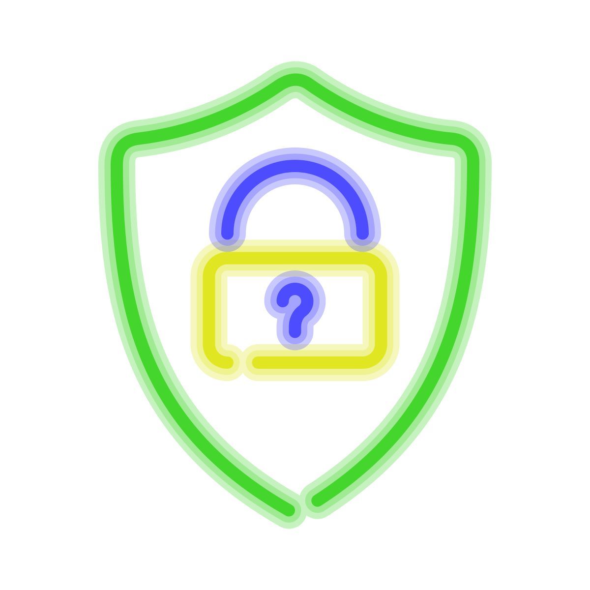 neon 风格 安全盾绿色 图标