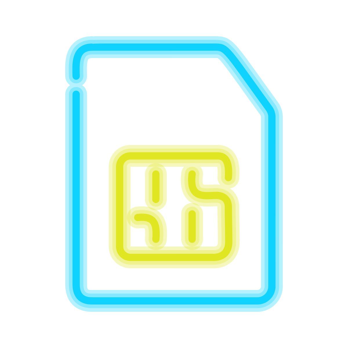 neon style sim karte icon
